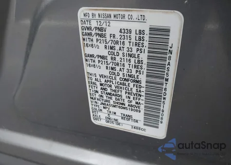 2013 Nissan Rogue S z USA, uszkodzony, nr VIN JN8AS5MT6DW519089